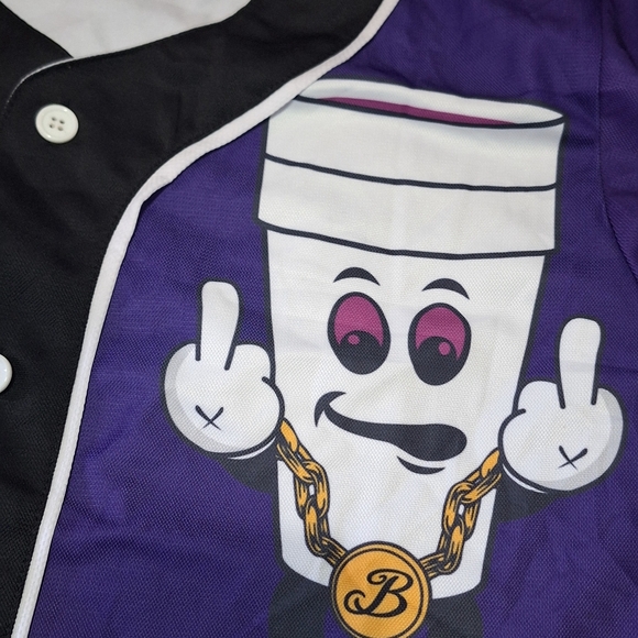 Unisex Printed Baseball Shirt Mr. Baseball Long & Miss Go size M - Picture 5 of 6